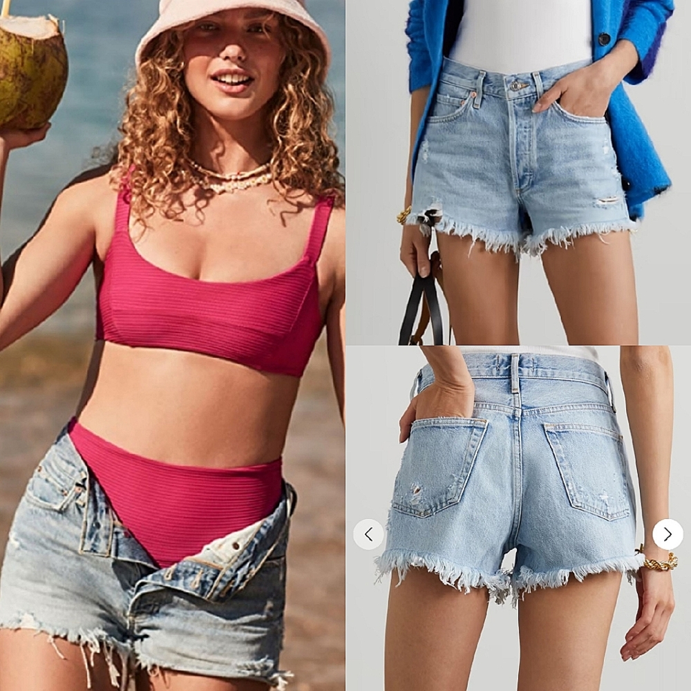 Agolde Parker Vintage Loose Fit Cutoff Shorts 24